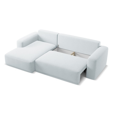 Sofa d'angle convertible Kaila Tissu Light blue