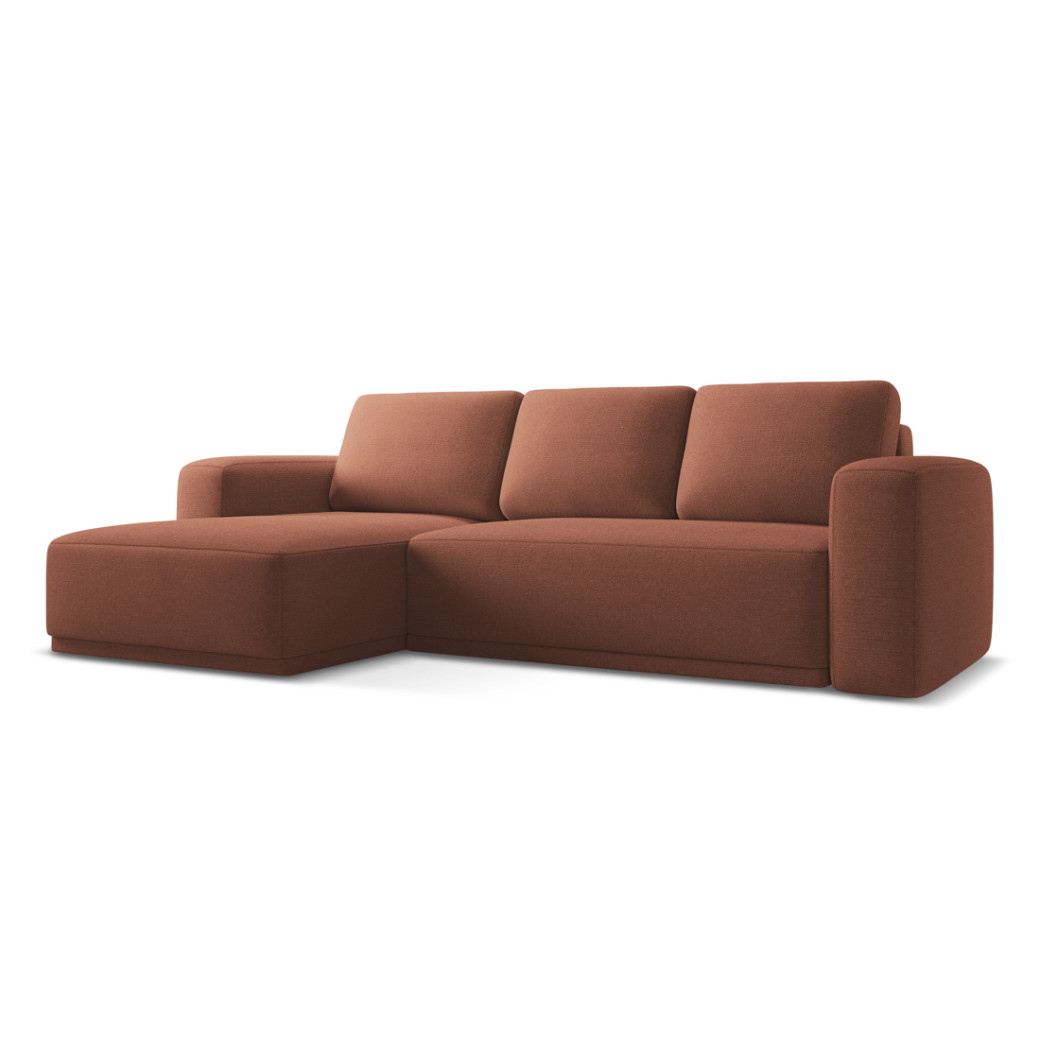 Sofa d'angle convertible Kaila Tissu Muted pink