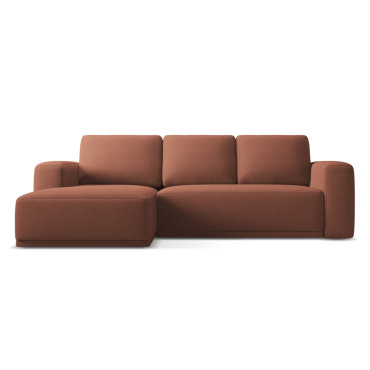 Sofa d'angle convertible Kaila Tissu Muted pink