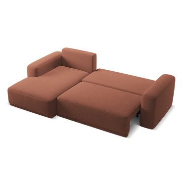 Sofa d'angle convertible Kaila Tissu Muted pink