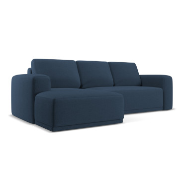 Sofa d'angle convertible Kaila Tissu Royal blue