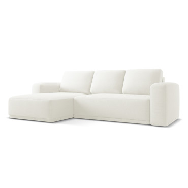 Sofa d'angle convertible Kaila Tissu White