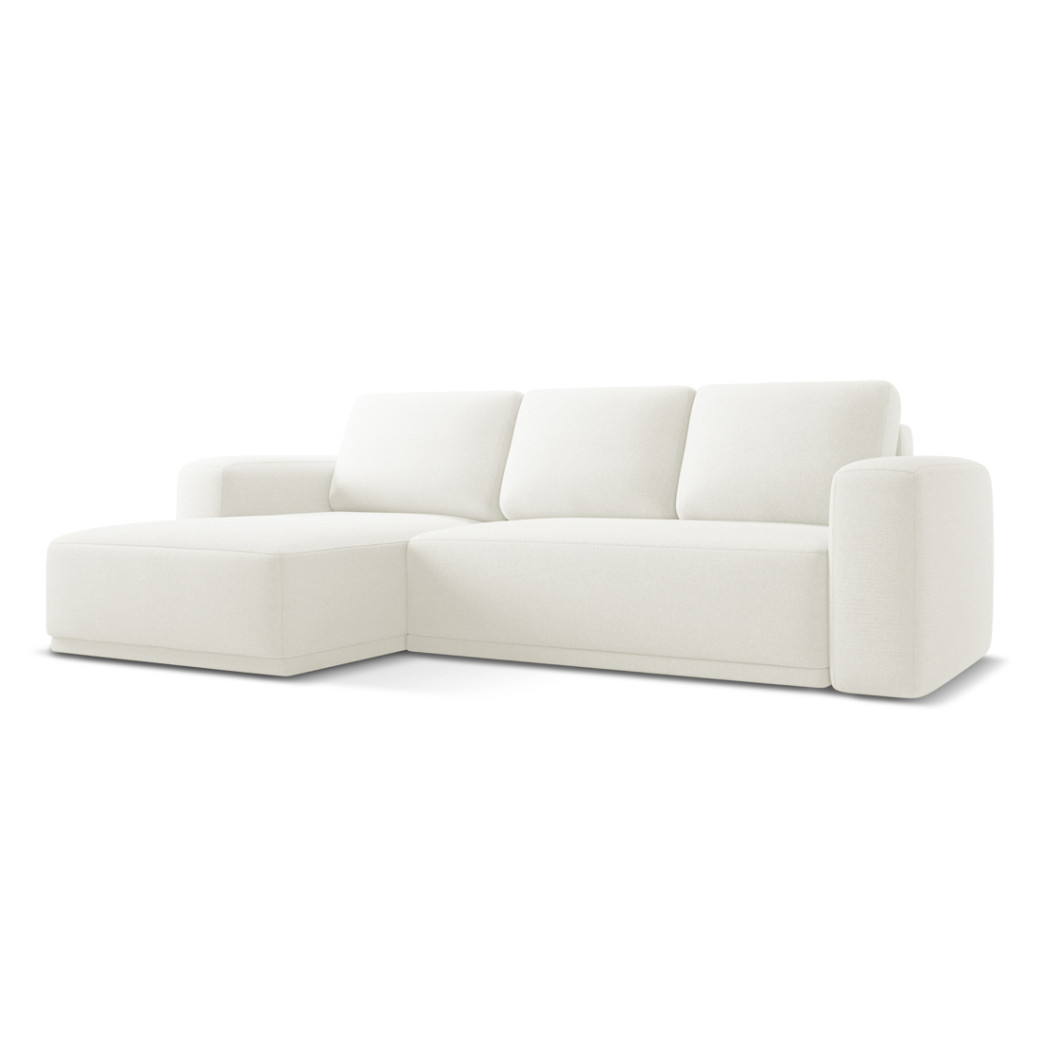 Sofa d'angle convertible Kaila Tissu White