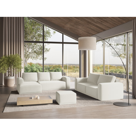 Sofa d'angle convertible Kaila Tissu White