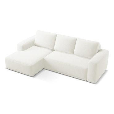 Sofa d'angle convertible Kaila Tissu White