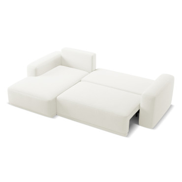 Sofa d'angle convertible Kaila Tissu White