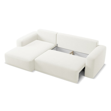 Sofa d'angle convertible Kaila Tissu White