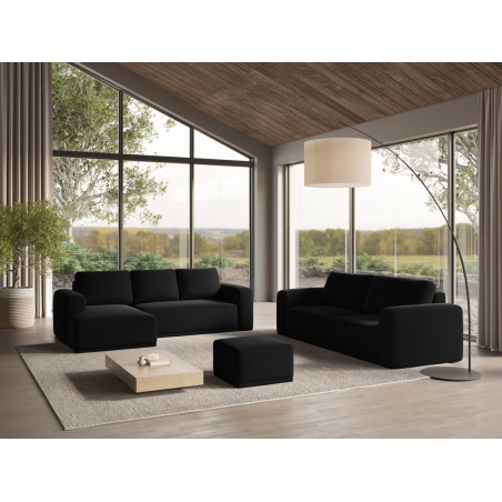 Sofa d'angle convertible Kaila Velours Black