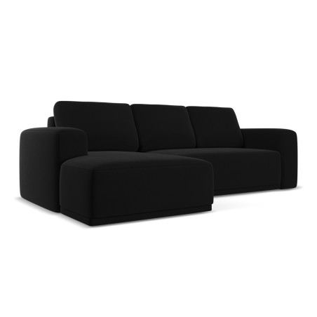 Sofa d'angle convertible Kaila Velours Black