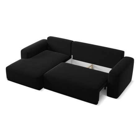 Sofa d'angle convertible Kaila Velours Black