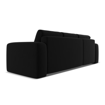 Sofa d'angle convertible Kaila Velours Black