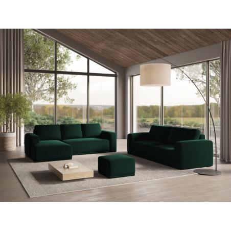 Sofa d'angle convertible Kaila Velours Bottle green