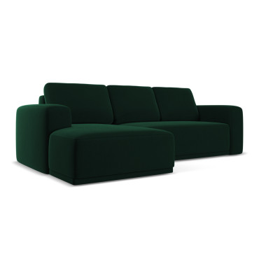 Sofa d'angle convertible Kaila Velours Bottle green