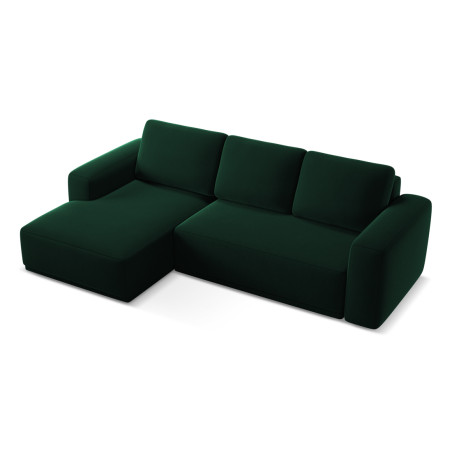 Sofa d'angle convertible Kaila Velours Bottle green