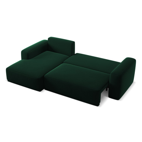 Sofa d'angle convertible Kaila Velours Bottle green