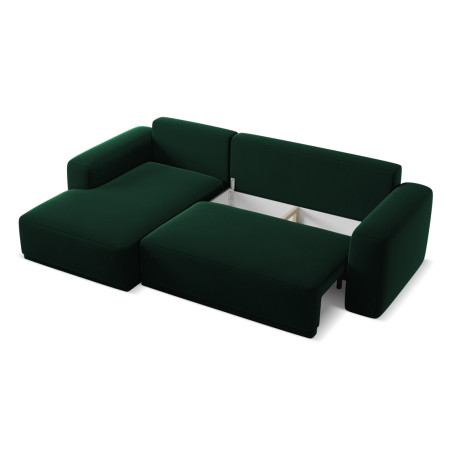 Sofa d'angle convertible Kaila Velours Bottle green