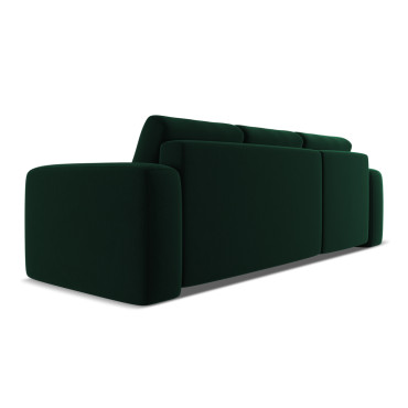 Sofa d'angle convertible Kaila Velours Bottle green