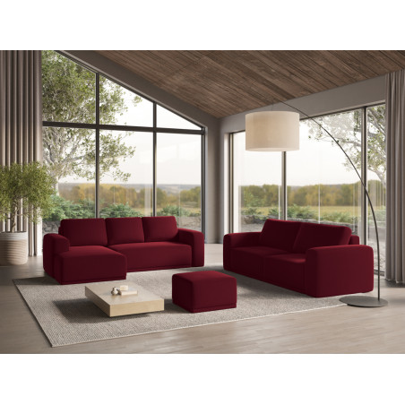 Sofa d'angle convertible Kaila Velours Burgundy