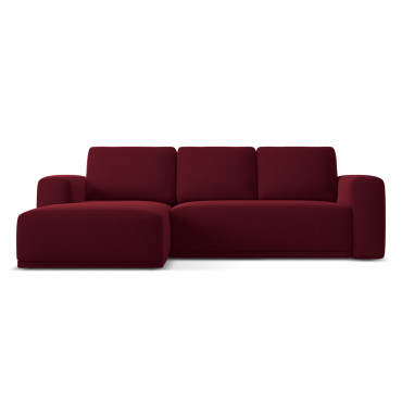 Sofa d'angle convertible Kaila Velours Burgundy