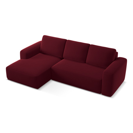 Sofa d'angle convertible Kaila Velours Burgundy