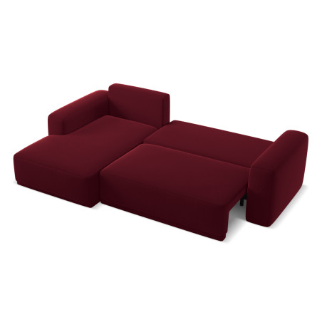 Sofa d'angle convertible Kaila Velours Burgundy