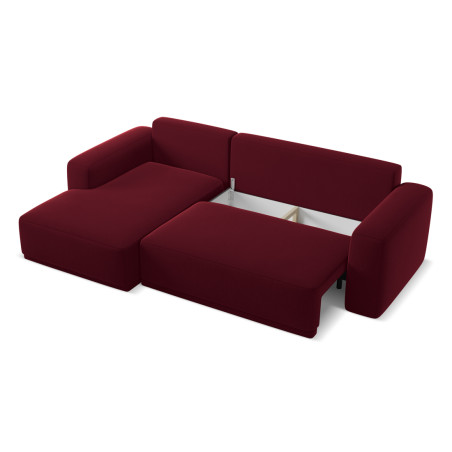 Sofa d'angle convertible Kaila Velours Burgundy