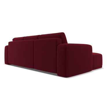 Sofa d'angle convertible Kaila Velours Burgundy