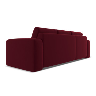 Sofa d'angle convertible Kaila Velours Burgundy