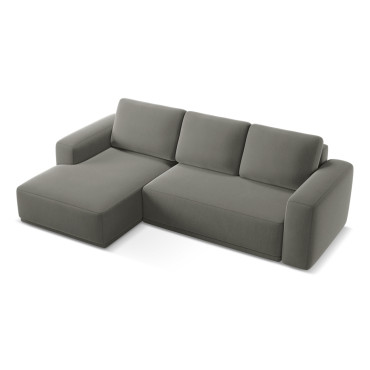 Sofa d'angle convertible Kaila Velours Elephant