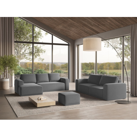 Sofa d'angle convertible Kaila Velours Gray