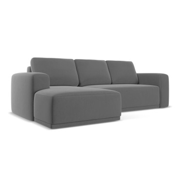 Sofa d'angle convertible Kaila Velours Gray