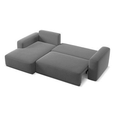 Sofa d'angle convertible Kaila Velours Gray