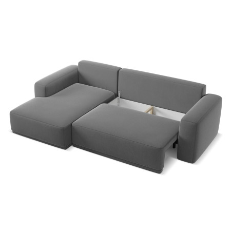 Sofa d'angle convertible Kaila Velours Gray