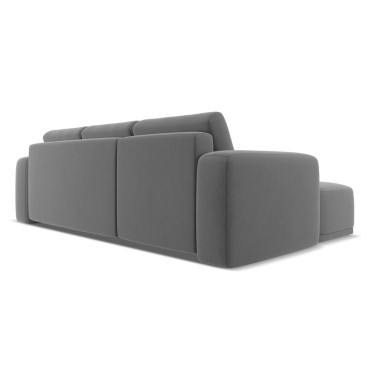 Sofa d'angle convertible Kaila Velours Gray