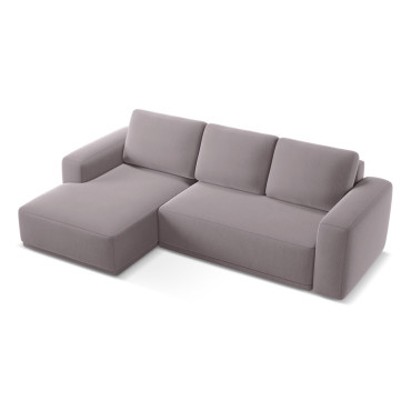 Sofa d'angle convertible Kaila Velours Lavender