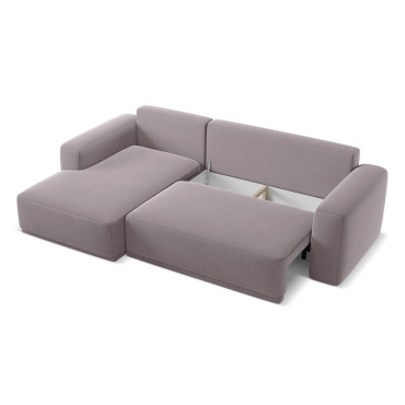 Sofa d'angle convertible Kaila Velours Lavender