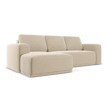 Sofa d'angle convertible Kaila Velours Light beige