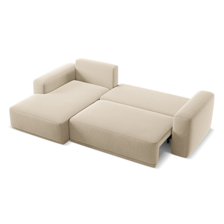 Sofa d'angle convertible Kaila Velours Light beige