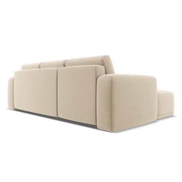 Sofa d'angle convertible Kaila Velours Light beige