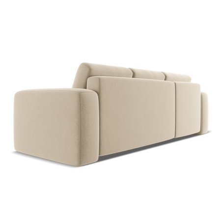 Sofa d'angle convertible Kaila Velours Light beige