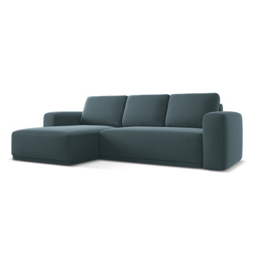 Sofa d'angle convertible Kaila Velours Marine