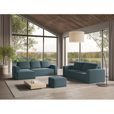 Sofa d'angle convertible Kaila Velours Marine