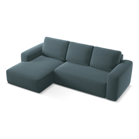 Sofa d'angle convertible Kaila Velours Marine