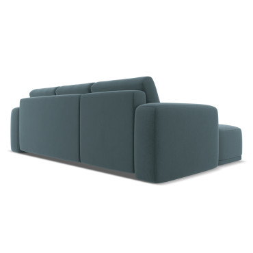 Sofa d'angle convertible Kaila Velours Marine