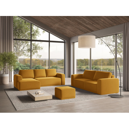 Sofa d'angle convertible Kaila Velours Mustard