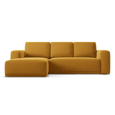 Sofa d'angle convertible Kaila Velours Mustard