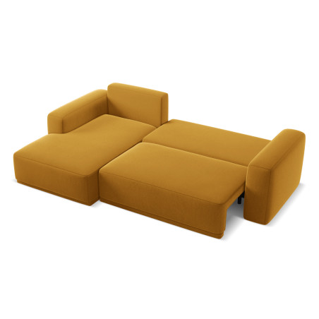 Sofa d'angle convertible Kaila Velours Mustard