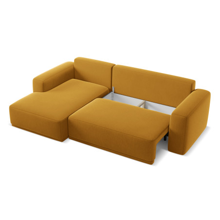 Sofa d'angle convertible Kaila Velours Mustard