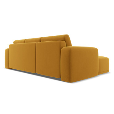 Sofa d'angle convertible Kaila Velours Mustard