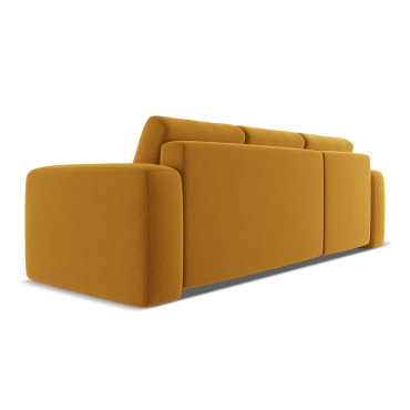 Sofa d'angle convertible Kaila Velours Mustard